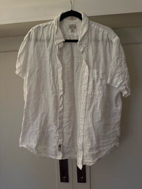 J.Crew x Baird McNutt Classic White Irish Linen Button-Up Shirt - XL